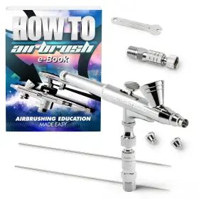Pointzero 609728824518 Dual-action 2cc Gravity-feed Airbrush 3 Tip Set .2mm .3mm .5mm