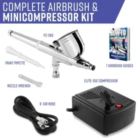 Pointzero 609728825232 Multi-purpose Dual-action Airbrush Set - Mini Compressor Kit #2