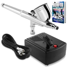Pointzero 609728825232 Multi-purpose Dual-action Airbrush Set - Mini Compressor Kit