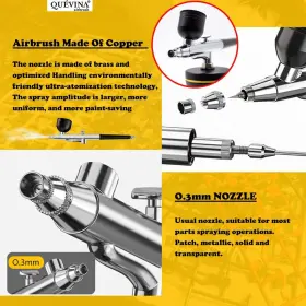 QuÉ Vina 768774860625 Quevina Cordless Airbrush Kit Handheld Makeup Air Brush Gun Compressor Spra #3