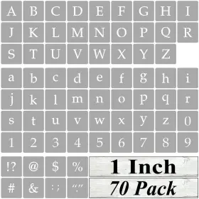 Reolan 713838521639 1 Inch Alphabet Letter Stencils For Painting - 70 Pack And Number Sten