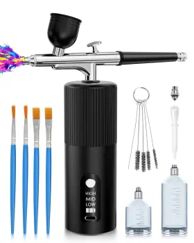 Rexley 717326536846 Airbrush Kit With Compressor - For Nails 48psi Screen Display Air Br