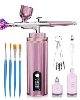 Rexley 717504504360 Airbrush Kit With Compressor For Nails Rechargeable H