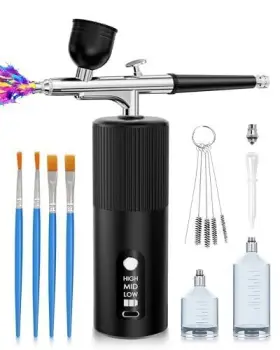 Rexley 726960249913 Airbrush Kit With Compressor - For Nails 48psi Screen Display Air Br