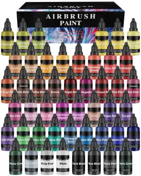Zyy-zzx-mh1 Rexley Airbrush Paint Set 48colors Acrylic Air Brush Kit Ready To Spray Wate