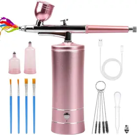 Rhinowisdom 445036098035 Airbrush-kit Rechargeable Cordless Airbrush Compressor -auto Handheld G