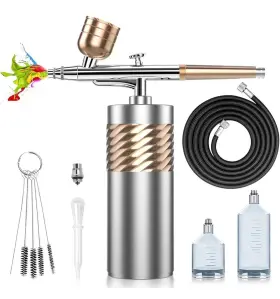 B0c4t66j2r Rhinowisdom Air Brush Kit With Airbrush Compressor Rechargeable Cordless Airbrus