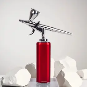 C9-red Ribo Pro Mini Airbrush Kit Gravity-fed Dual-action Complete Spray Set For Models