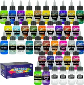 Roizefar 313083284299 Airbrush Paint 36 Colors With 4 Thinner Set Water-based Air Br