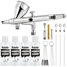 Roizefar Ragk1-na Airbrush Gun Kit Easy Clean Dual-action Gravity Set For Model Paint