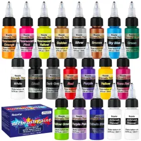 Roizefar Rap20-na Airbrush Paint 18 Colors With 2 Thinner Set Water-based Air