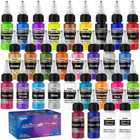 Rap30-us Roizefar Airbrush Paint 28 Colors With 2 Thinner Set Water-b