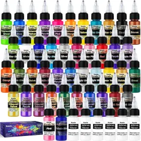 Rap50-na Roizefar Airbrush Paint 44 Colors With 6 Thinner Set Include