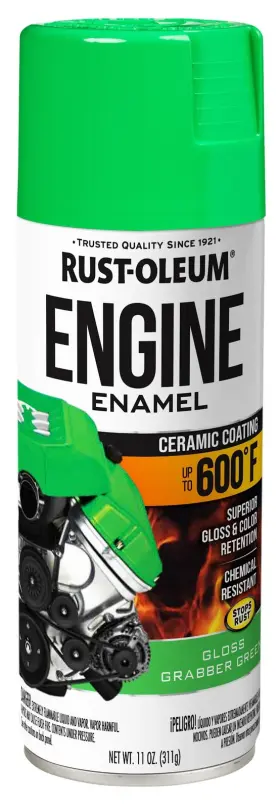 366436 Rust-oleum Engine Enamel Spray Paint 11 Oz Gloss Grabber Green Pac
