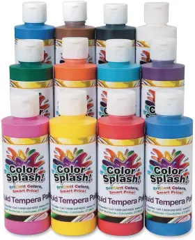 S&s Worldwide 840614114348 Color Splash Liquid Tempera 8 Fl Oz Pack Of 12 Assorted