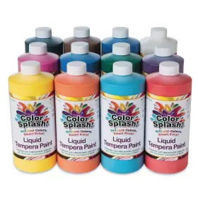 Lt5k S&s Worldwide 840614114355 Color Splash Liquid Tempera 32 Fl Oz Pack Of 12 Assorted