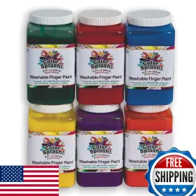 B09ln92tnr S&s Worldwide Ss Color Splash Washable Finger Paint 16 Oz. Pack Of 6