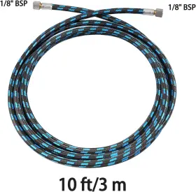 Sagud 705353674310 Airbrush Hose 10 Foot Nylon Braided Air With 1/8 Inch Size On Both End #2