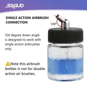 Sagud 727536276081 10pcs Glass Airbrush Bottles Kit 18cc 2/3 Ounce Jar With Ada #3