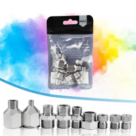 Sagud 727536276128 9pcs Airbrush Adapter Set Air Brush Fitting Connector Kit Accessorie #3
