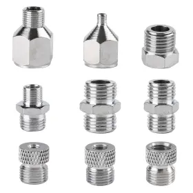 Sagud 727536276128 9pcs Airbrush Adapter Set Air Brush Fitting Connector Kit Accessorie