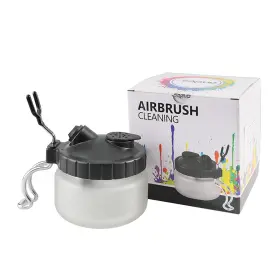 Sagud 727536639022 Airbrush Cleaning Pot Strong Glass Jar Bottles Kit With Holder Station #2