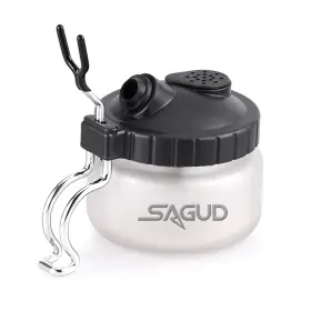 Sagud 727536639022 Airbrush Cleaning Pot Strong Glass Jar Bottles Kit With Holder Station