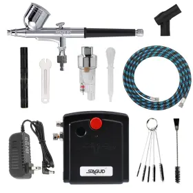 Sagud 750139182824 Professional Mini Airbrush Kit With Portable Compressor - Perfect For P