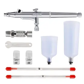 Sagud 761312325013 Airbrush Kit 0.3mm Dual-action Air Brush Gun With 20cc And 40 Cc Plastic Flui