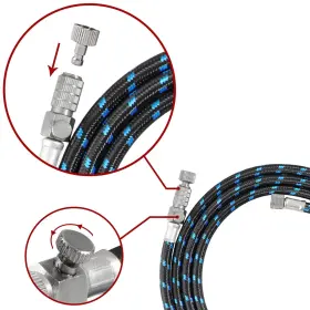 Sagud 761312325068 Airbrush Hose 6 Foot Braided Rubber With Standard 1/8 Size Fittings On B #3