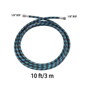 Sagud 781509454067 Airbrush Hose 10 Foot Nylon Braided Air With 1/8 Inch Size On Both End And A #2
