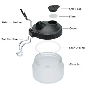 Sagud 781509454661 19 Piece Airbrush Cleaning Kit Glass Pot With Holder 5 #3