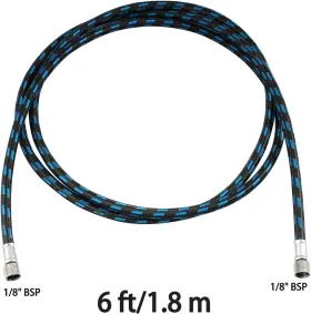 Sd-2454 Sagud Airbrush Hose 6 Foot Nylon Braided Air With 1/8 Inch Size On Both End And #2