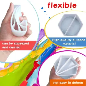 4jcog3pq Sainspeed Fqzdn Silicone Measuring Cups For Resin 4 Pieces Reusable Split One Size White #3