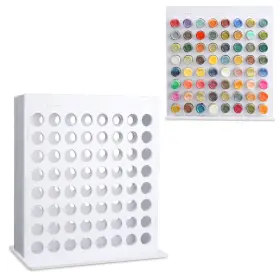 Ptrk-002 Sanfurney 64 Holes Craft Paint Storage Organizer Holder Vertical Paints Rack