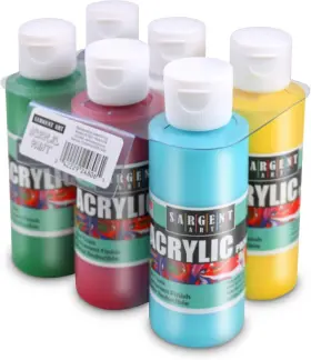 22-4806 Sargent Art Primary Acrylic Paint Set 4 Ounce Fl Oz Pack Of 6