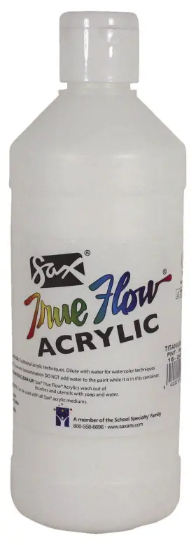 1572472 Sax True Flow Heavy Body Acrylic Paint 16 Fl Oz Pack Of 1 Titanium White