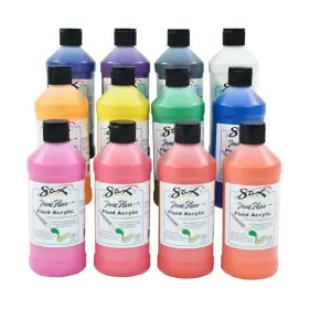 2002438 Sax Fluid Acrylic Paint 1 Pint Bottles Assorted Colors Set Of 12