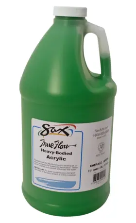 439289 Sax True Flow Heavy Body Acrylic Paint 64 Fl Oz Pack Of 1 Emerald Green