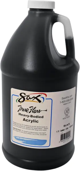 439298 Sax True Flow Heavy Body Acrylic Paint 1/2 64 Fl Oz Pack Of 1 Mars Black