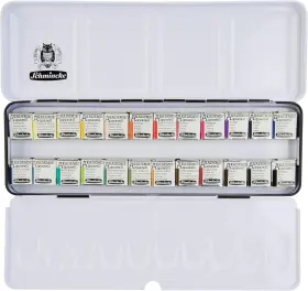 75424097 Schmincke - Akademie Aquarell Watercolor Box 24 X 1/2 Pans Multicolored