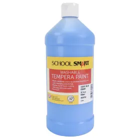 2019752 School Smart Washable Tempera Paint Quart Light Blue