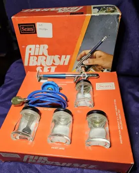 364-15504 Sears Roebuck And Company Vintage Nib Air Brush Set Model No. Craft Hobby Cake Cookie