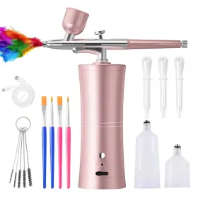 Shptdjtic 783296655108 Airbrush Kit With Compressor Air Brush For Nails 0.3mm Nozzle Oxygen Inject