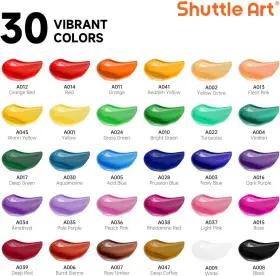 Shuttle Art 670534520321 Acrylic Paint Set 30 X12ml Tubes Artist 33 Piece Colors #2