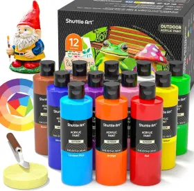 Shuttle Art 790864847162 Outdoor Acrylic Paint Set 12 8 Fl Oz Pack Of Colors