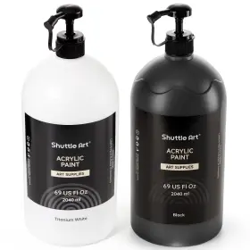 Ap-69oz-bw Shuttle Art Titanium White And Black 69 Fl Oz Pack Of 2