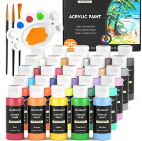 Ap-rg25 Shuttle Art 25 Colors Acrylic Paint 2 Fl Oz Pack Of Regular