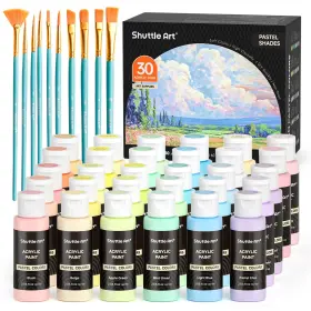 Ap30-p Shuttle Art 40 Pack Pastel Acrylic Paint Set 30 2 Fl Oz Of