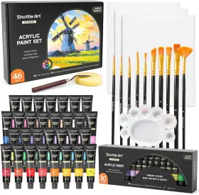 Sa-ap46 Shuttle Art 46 Pack Acrylic Paint Set 30 Colors Piece